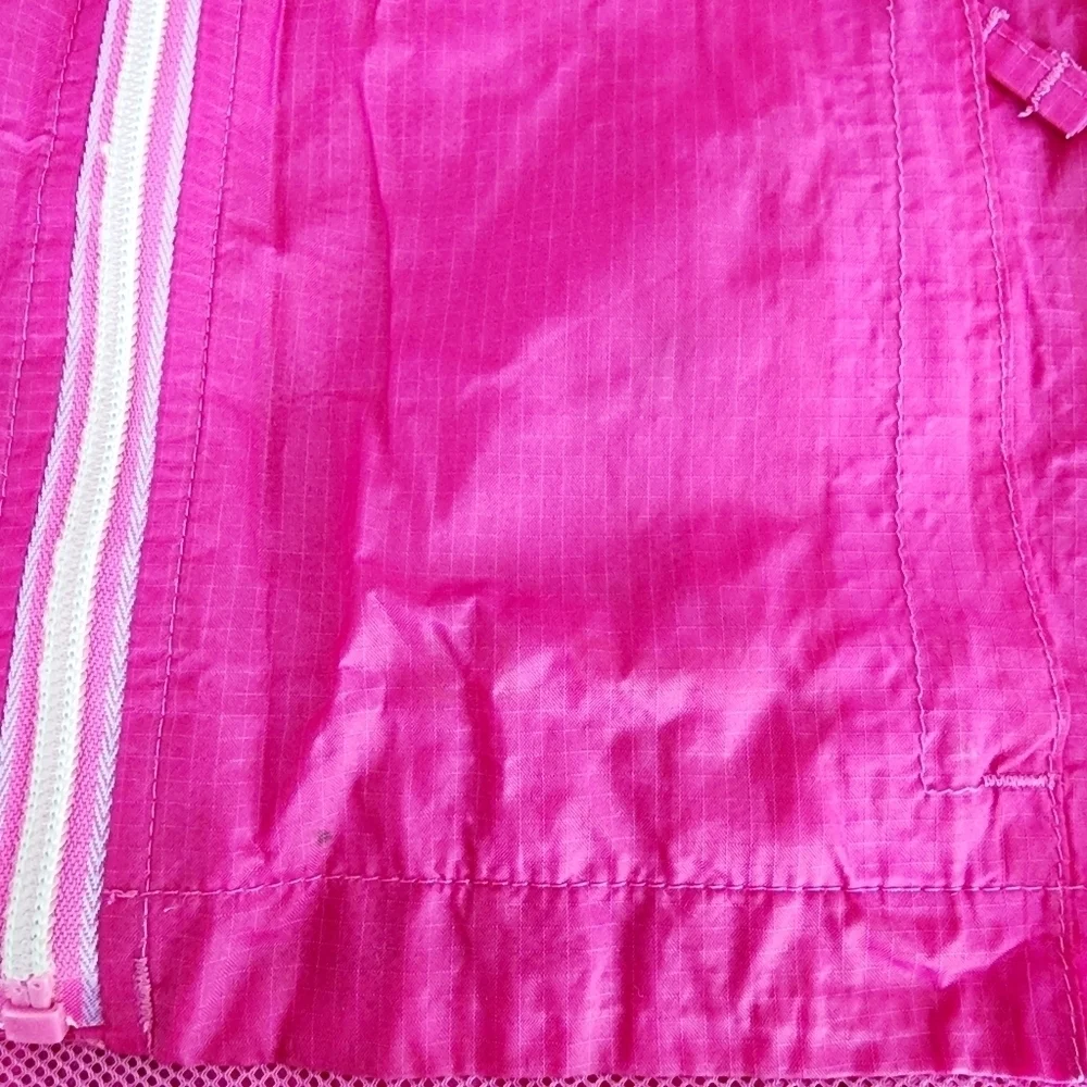 L.L. Bean Pink Hooded Windbreaker Lined Jacket Girl's Size 4 Casual Outdoors EUC